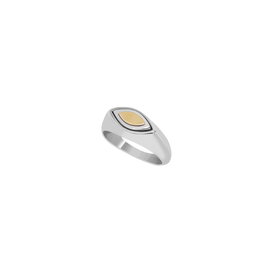 Alex Silver & 18k Gold Signet Ring 18k Gold and Silver Ring